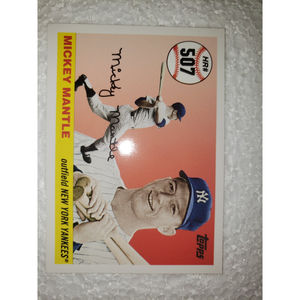 Topps Mickey Mantle Card from 2008 HR #507 in Ty Card Protector NM
